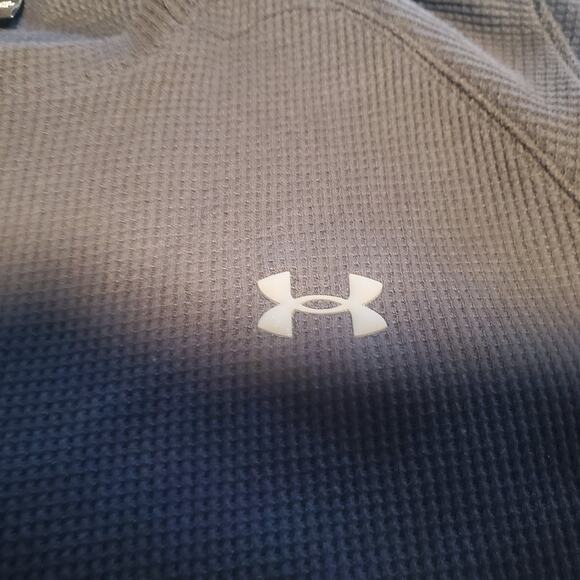 Under Armour Size L Men's Expanse Waffle Long Sleeve Crew Black/Gray - Picture 2 of 9